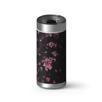 Plum Blossom wrap on a brushed stainless Wrapware tumbler