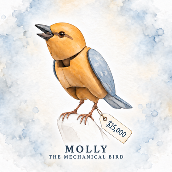 Molly The Mechanical Bird wrap art