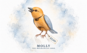 Molly The Mechanical Bird wrap art