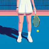 Match Point wrap artwork with a tennis player, racket and ball on a blue court.
