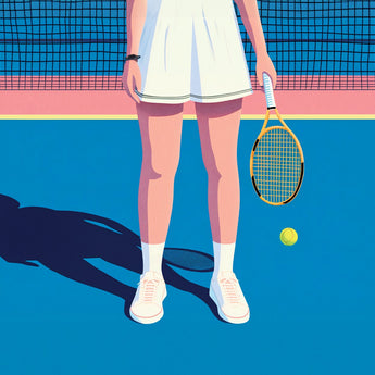 Match Point wrap artwork with a tennis player, racket and ball on a blue court.