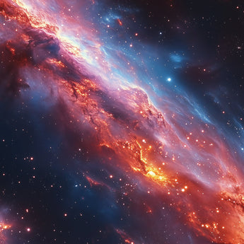 Glowing Stardust wrap artwork with a bright red and blue nebula in a star-filled sky.