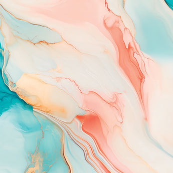 Light Blue Marble 1 wrap artwork with turquoise, pale pink and cream swirls and gold-colored veins.