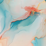 Light Blue Marble 2 wrap artwork with flowing turquoise and pink marbling and gold-colored accents.