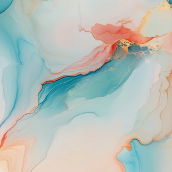 Light Blue Marble 2 wrap artwork with flowing turquoise and pink marbling and gold-colored accents.