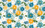 Blue-Yellow Blooms - 1