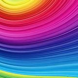 Rainbow Spiral wrap artwork with sweeping curved bands of rainbow color.