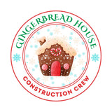 Gingerbread Construction Crew wrap artwork with a gingerbread house inside a circular badge.