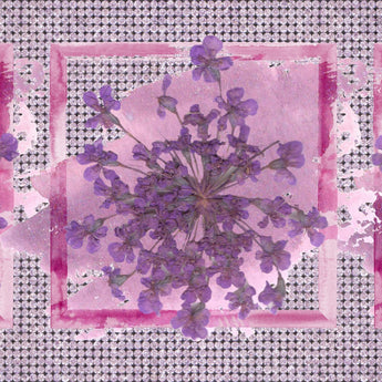 Violet Gallery wrap artwork with purple botanical panels over a textured background.
