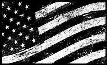 American Flag Vintage Waves