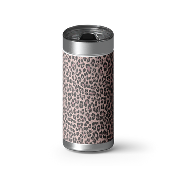 Purrpink Leopard wrap on a brushed stainless Wrapware tumbler