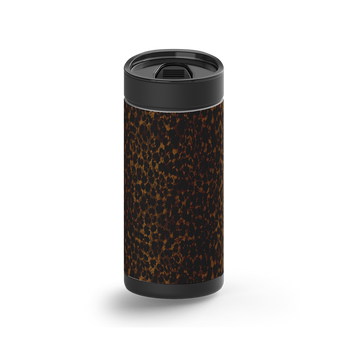Chocolate Leopard wrap on a black ceramic Wrapware tumbler