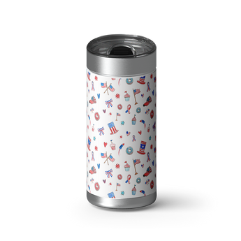 All American Summer wrap on a brushed stainless Wrapware tumbler