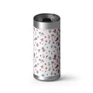 All American Summer wrap on a brushed stainless Wrapware tumbler
