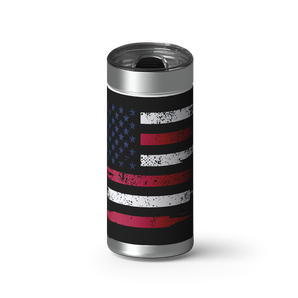 American Flag Tricolor wrap on a brushed stainless Wrapware tumbler