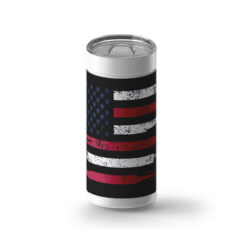American Flag Tricolor wrap on a white ceramic Wrapware tumbler