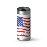 American Flag Vintage wrap on a brushed stainless Wrapware tumbler