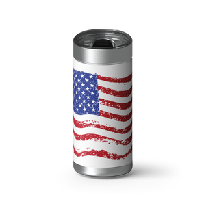 American Flag Vintage wrap on a brushed stainless Wrapware tumbler