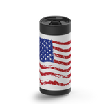 American Flag Vintage wrap on a black ceramic Wrapware tumbler