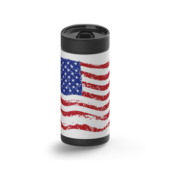 American Flag Vintage wrap on a black ceramic Wrapware tumbler