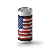 American Flag Vintage Black wrap on a white ceramic Wrapware tumbler