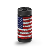 American Flag Vintage Black wrap on a black ceramic Wrapware tumbler