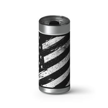 American Flag Vintage Waves wrap on a brushed stainless Wrapware tumbler
