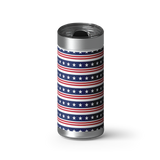 Americana Stars and Stripes wrap on a brushed stainless Wrapware tumbler