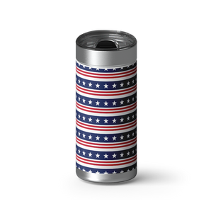 Americana Stars and Stripes wrap on a brushed stainless Wrapware tumbler