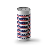 Americana Stars and Stripes wrap on a white ceramic Wrapware tumbler
