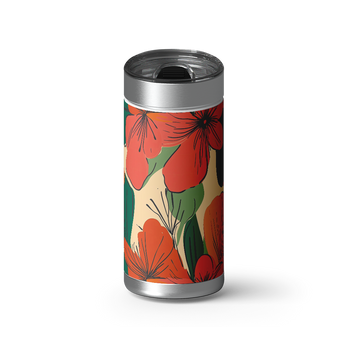 Autumn Bloom wrap on a brushed stainless Wrapware tumbler