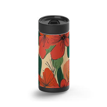 Autumn Bloom wrap on a black ceramic Wrapware tumbler