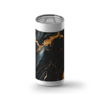 Black Marble 1 wrap on a white ceramic Wrapware tumbler