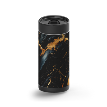 Black Marble 1 wrap on a black ceramic Wrapware tumbler