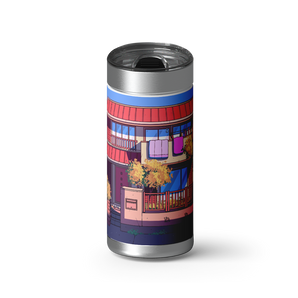 Blossom House wrap on a brushed stainless Wrapware tumbler