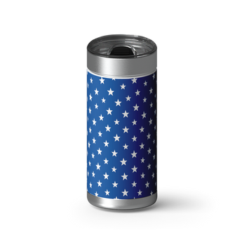 Blue and White Dreams wrap on a brushed stainless Wrapware tumbler