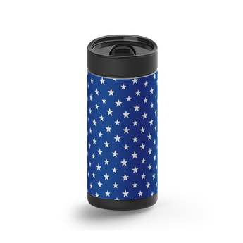 Blue and White Dreams wrap on a black ceramic Wrapware tumbler