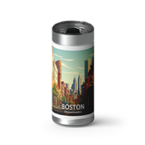 Boston Travel Poster wrap on a brushed stainless Wrapware tumbler