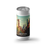Boston Travel Poster wrap on a white ceramic Wrapware tumbler