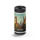 Boston Travel Poster wrap on a black ceramic Wrapware tumbler