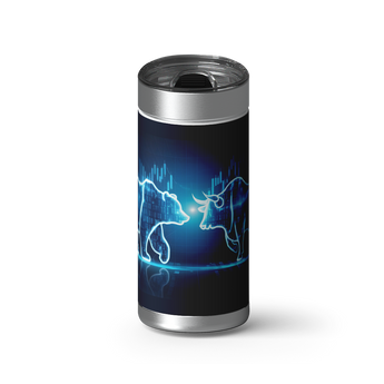 Bull & Bear wrap on a brushed stainless Wrapware tumbler