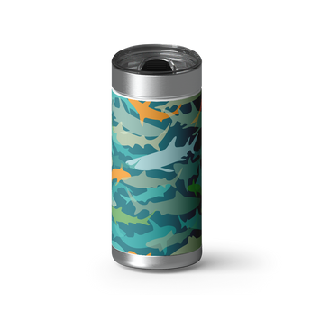 Camo Sharks wrap on a brushed stainless Wrapware tumbler