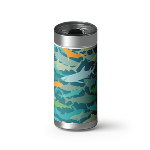 Camo Sharks wrap on a brushed stainless Wrapware tumbler