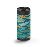 Camo Sharks wrap on a black ceramic Wrapware tumbler