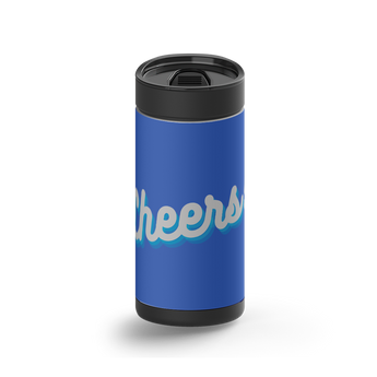 Cheers - Blue wrap on a black ceramic Wrapware tumbler