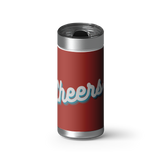 Cheers - Red wrap on a brushed stainless Wrapware tumbler
