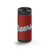 Cheers - Red wrap on a black ceramic Wrapware tumbler