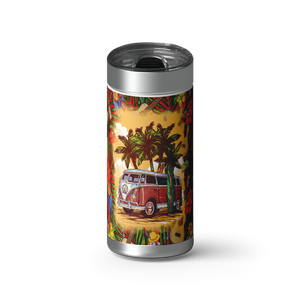 Coral Reefer Van wrap on a brushed stainless Wrapware tumbler