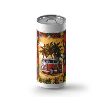 Coral Reefer Van wrap on a white ceramic Wrapware tumbler