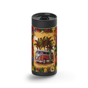 Coral Reefer Van wrap on a black ceramic Wrapware tumbler